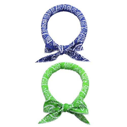 Dog Cooling Bandanas 2Pcs Dog Cooling Bandana, Pet Summer Instant Cats Cooling Collar Scarf Breathable Scarf Hot Weather Neck Wrap Kerchief Accessories For Dogs Cats 100x5cm
