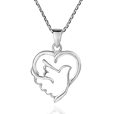 AeraVida Holy Spirit Dove of Love and Peace .925 Sterling Silver Necklace Cover