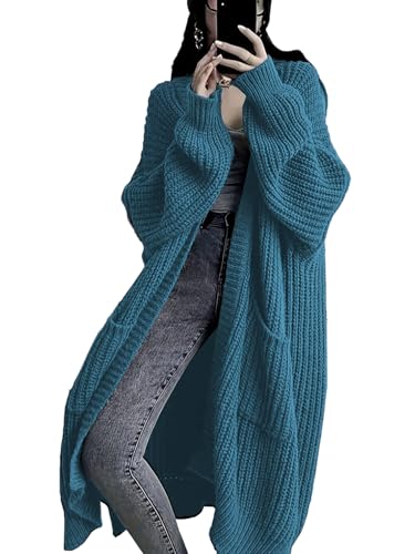 Image of Womens Long Cardigan Sweaters Open Front Oversized Duster with Pocket for Women 2025 Fall Winter Knit Design Coats