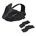 IDOGEAR Airsoft Mask,Tactical Airsoft Lower Face Mask Half Face Steel Mesh Protective Mask Military Style Comfortable Adjustable Flexible Mask (Black)