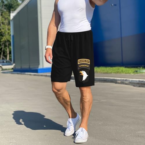 Army 101st Airborne Ranger Tabs Pajama Shorts for Men, Men's Pajama Bottoms, Sleepwear for Summer4
