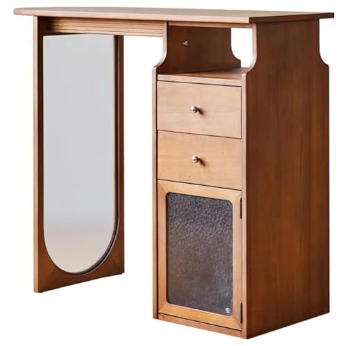 LLNWDNB Mesa de Bar Madera Maciza Robusta Barra Cocina con Compartimentos Abiertos de Almacenamiento Dos Cajones y Un Armario Fácil de Montar para Sala de Estar Cocina A
