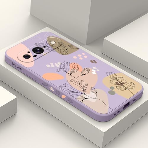 Coque Google Pixel 9 fine motif floral violet Morandi protection 6.3