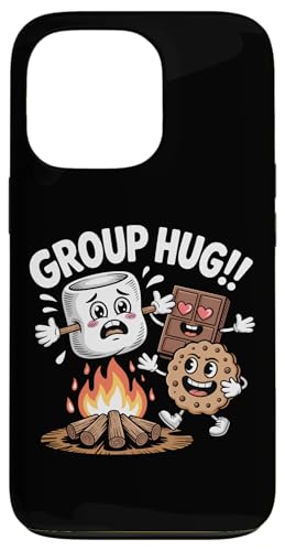Group Hug Marshmallow Campfire Snack Divertido Camping Carcasa para iPhone 13 Pro