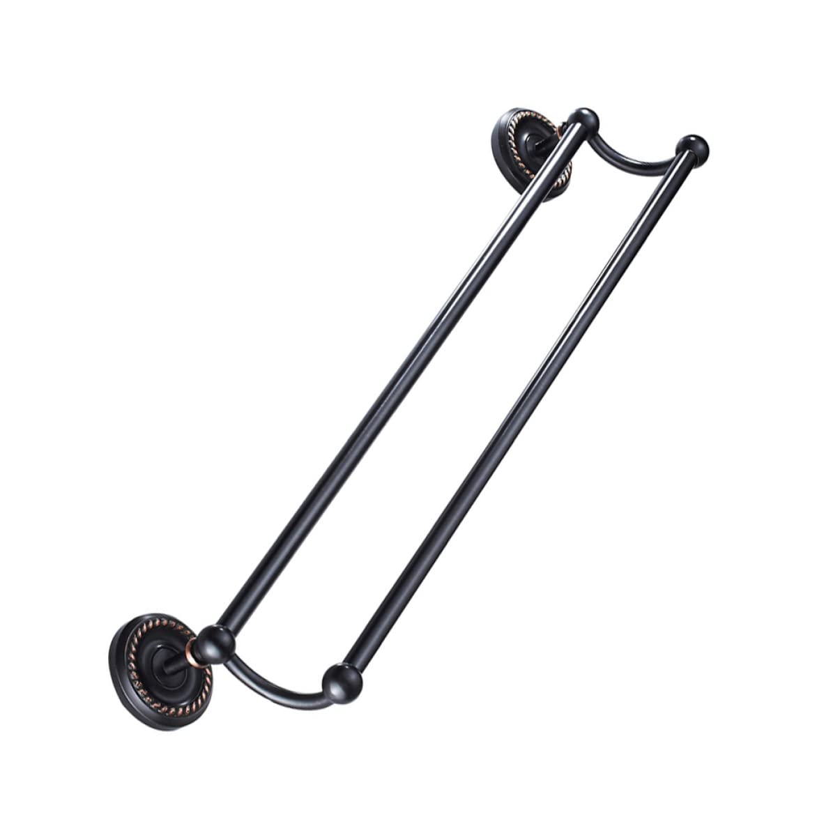 Porte-serviettes double noir 55cm pour optimiser l'espace de la cuisine