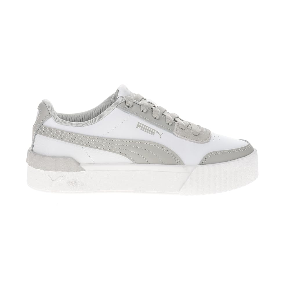PUMA Womens Carina Lift Lace Up Sneakers Shoes Casual - White 8.5 White