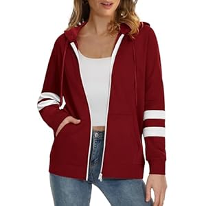 Bofell Womens Active Long Sleeve Zip Up Hoodies with Pocket Hooded Sweatshirts Jackets