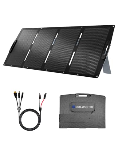 Image of ECO-WORTHY 200W Portable Solar Panel, Foldable Solar Panel Charger 12BB with Adjustable Kickstand,23% High Efficiency for Power Station Outdoor RV Camping Off Grid Hiking