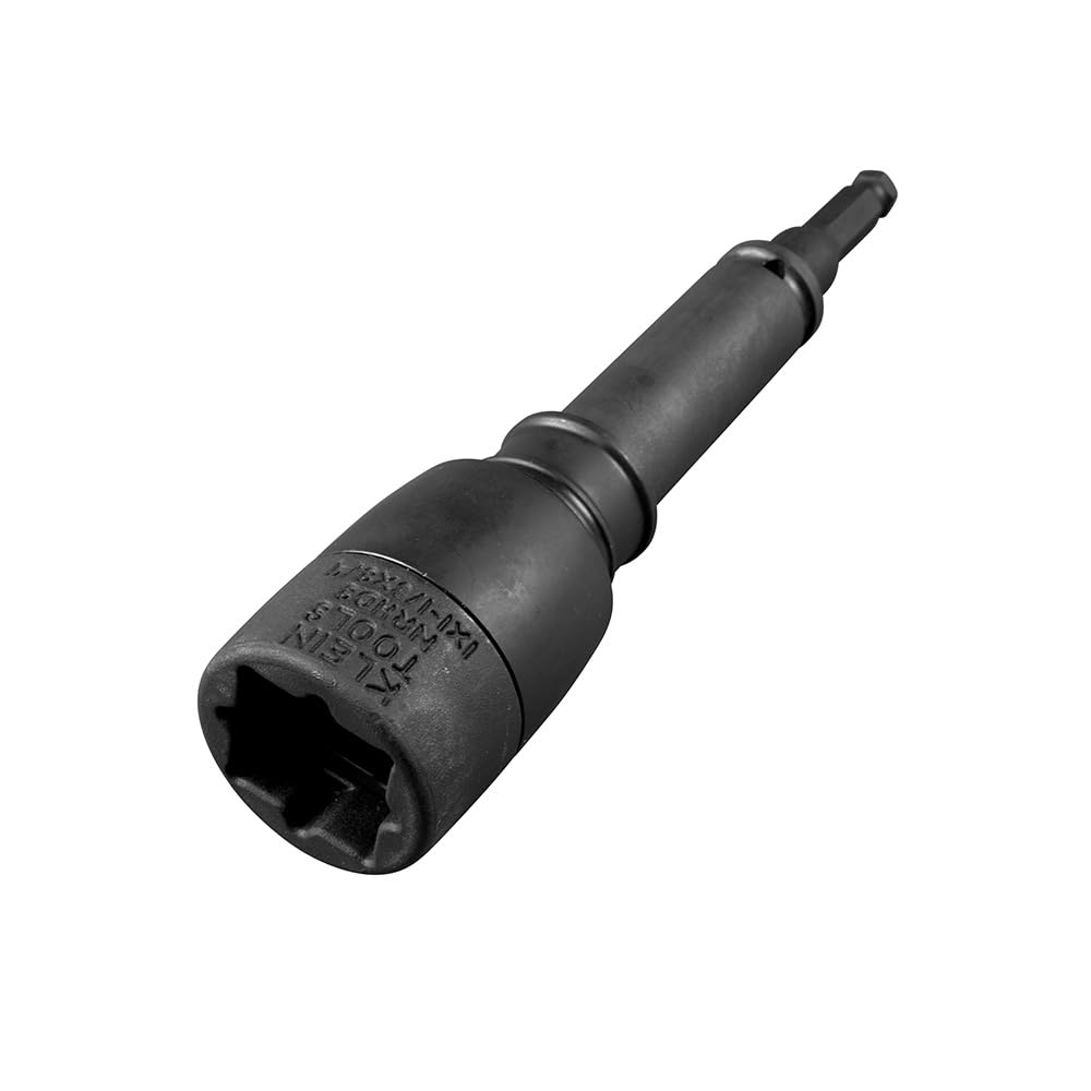 Klein Tools NRHD3 Single-Ended Impact Socket, Made in USA, Three Square Socket Sizes: 3/4-, 1-, and 1-1/8-Inch