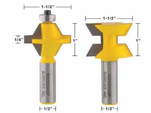 Yonico 15223-2 Bit Tongue and Groove Edge Banding Router Bit Set, Cutting Height: 1", Cutting Depth: 1/2" - 1/2" Shank - Image 3
