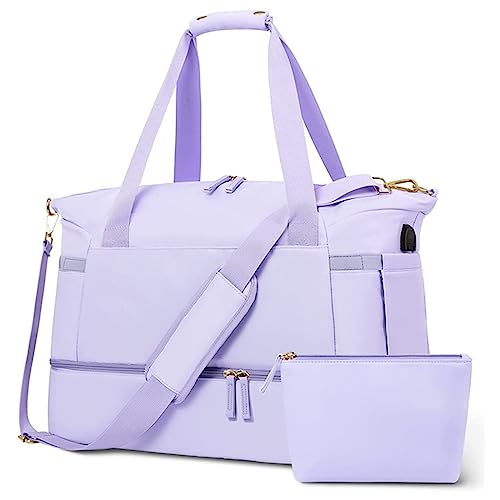 Sac de sport avec poche humide et compartiment chaussures violet clair WUURAA