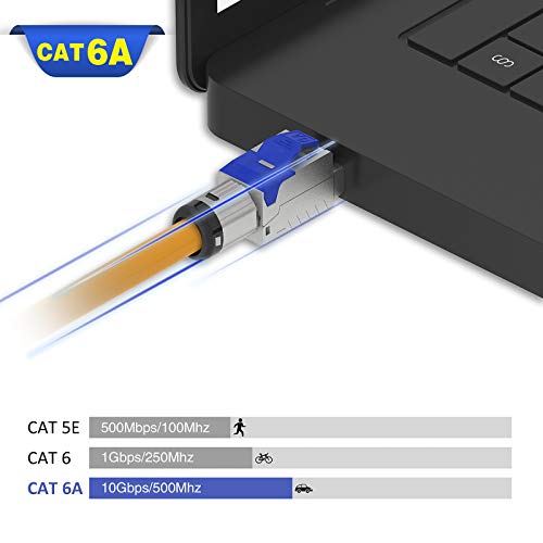 VCELINK Connettori RJ45 Senza Attrezzi Cat6A, Plug...