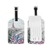ALAZA Eiffelturm-und Blumenmalerei Luggage Tag PU-Leder-Tasche Tag Travel Koffer ID Identifier-Gepäck-Aufkleber