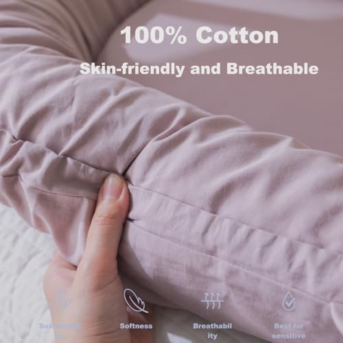 Image of Infant Cushion, Baby Cushion Cover for Baby Girls & Boys, Newborn Essentials for Baby 0-12 Months, 100% Cotton Breathable Cover (Pink)