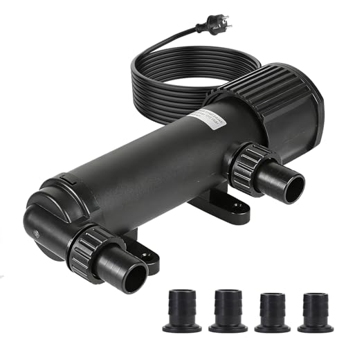 CPROSP UV Teichklärer 1500 l/h 9W, UVC Klärer Teich mit UV-Lampe, Algenvernichter für Gartenteich Pool Aquarium, Lichtfilter zur Algenbekämpfung, CUV-209A