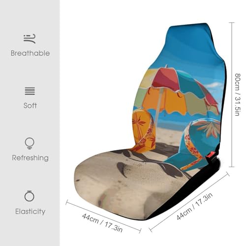 Housses de siège de voiture imperméables imprimé plage faciles à installer - 2