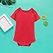 Newborn Infant Short Sleeve Pure Color Romper Bodysuit for Baby Girls and Boys Toddler Summer Clothes(Red, 3Months)