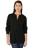 American Apparel Men's Waffle Thermal Henley Long Sleeve T-Shirt, Black, X-Small