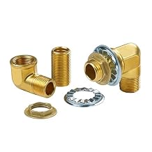 Krowne 21-190L Wall Faucet Mounting Kit for Pre-Rinse Units Includes 2 1/2" NPT x 1/2" NPS Brass Elbows, 2 Nipples, 2 Lock Nuts, Rosettes & Gaskets, Low Lead Compliant