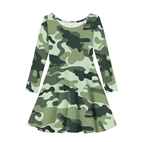 Cumagical Girls Dress Long Sleeve Twirl Swing A Line Skater Dress Cute Kids Casual Clothes