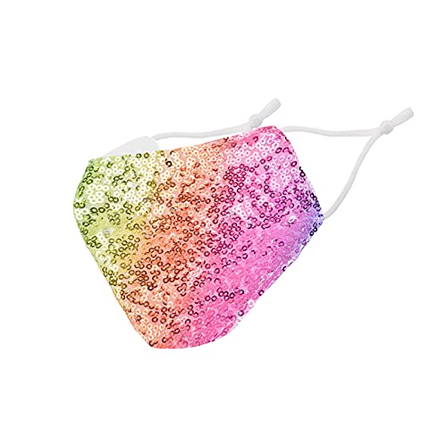 Sparkly Glitter Face Mask Masquerade Mask for Women with Design，Adjustable Reusable Bling Face Mask Washable,Adult Breat