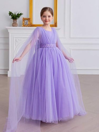 First Communion Dress Bow-Knot Sleeveless Tulle Flower Girl Dress for Wedding Party Dress 6-18 Years PY2124
