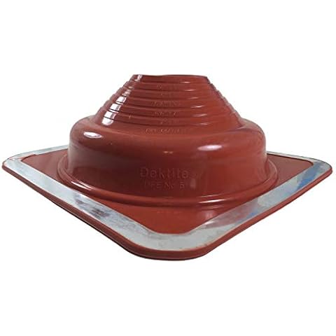 #5 (4" - 8") DEKTITE RED Square Base High Temp Silicone - Flexible Pipe Flashing Boot - Dektite Pipe Flashing (DFE205RE) Cover