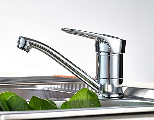 Robinet de cuisine mitigeur laiton chrome évier mélangeur eau chaude froide universel