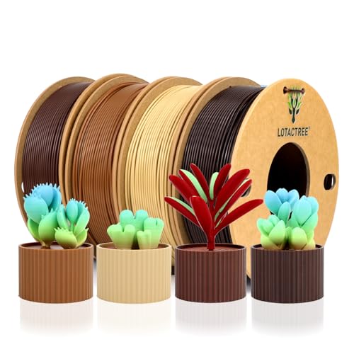 Image of PLA Force Filament Wood Bundle, Wood 3D Printer Filament, 250g*4 | 4-Color 1.75mm Wood Filament Pack (Walnut /Teak /Cherry /Oak) Offers Rich, Natural Shades For Authentic Rustic Crafts.