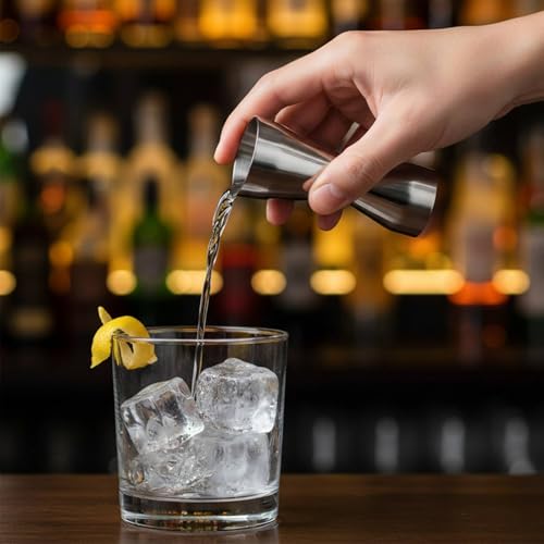 Image of finality Premium Stainless Steel Ice Bucket with Tongs and Jigger - 1 Litre Double Walled Insulated Ice Box for Bar, Home & Parties (Silver Mirror IB + Tong + Jigger)