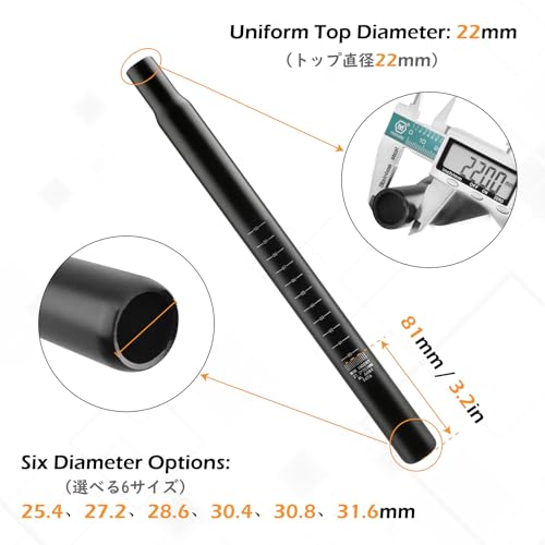 image for TRIWONDER Bike Seat Post 25.4mm 27.2mm 28.6mm 30.4mm 30.8mm 31.6mm Alu