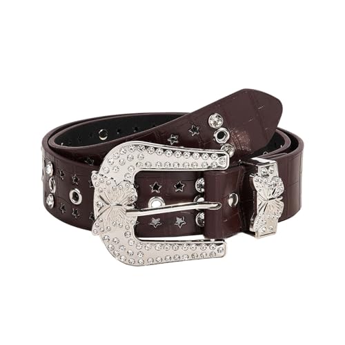 Women's All Seasons Belt 2025 Groove Belt Bling Glitter Chunky Casual Faux Leather Adjustable Belts