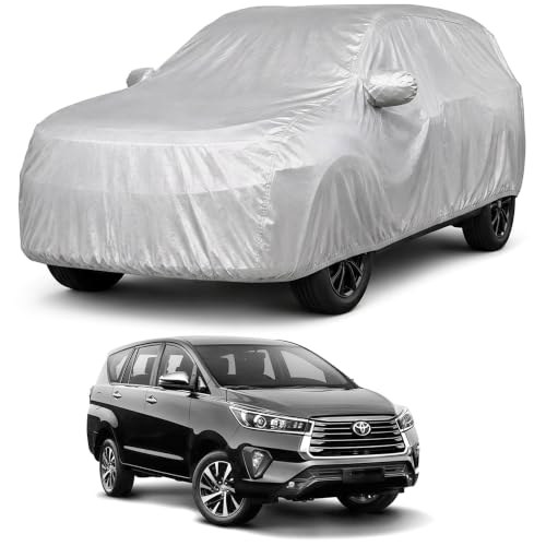 Image of Autofact Car Body Cover Compatible with Crysta 2016-2024 | Custom Fit Car Cover | 100% Water-Resistant| Triple-Stitched Lightweight Fabric | Dustproof | Indoor & Outdoor Use | Elastic Bottom
