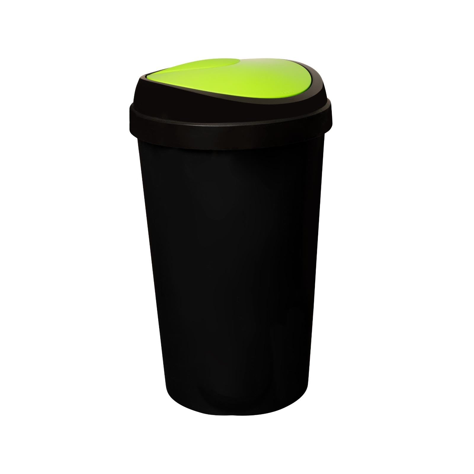 SPECTRAPLAST® 50L Top Touch Kitchen Bin Large Indoor Rubbish Bin with Coloured Lids (Black, Blue, Red, Silver, Green, Yellow) – Hands-Free Waste Disposal for Kitchen, Home, Office & Recycling (GREEN)