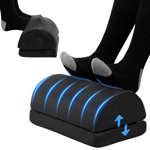 Repose-pieds réglable sous bureau ergonomique en mousse à mémoire de forme noir