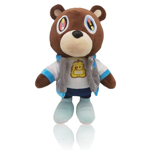 Cute Kanye Plush Bear Toy 10 inch Soft Stuffed Animal Perfect Graduation Gifts for Kids Fans Boys and Girls