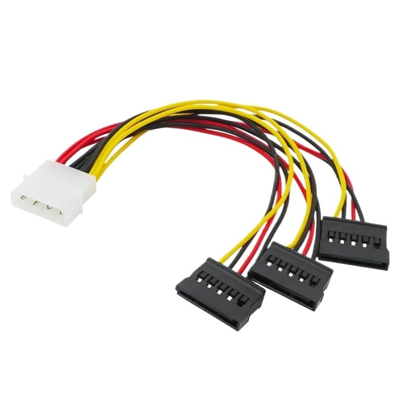 Cavo di alimentazione SATA a Y per driver rigido SATA a 4 pin Mo+lex IDE a 2 Serial ATA, cavo adattatore per doppio disco rigido (da Molex a 3 x SATA)