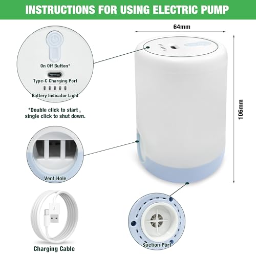 Image of HIBAG Vacuum Storage Bags with Electric Pump, 30 Pack Vacuum Seal Space Saver Bag for Clothes, Clothing, Pillows, Blanket Bedding Comforters