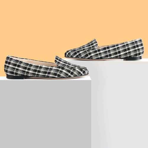 Image of MUSSHOE Pointed Toe Flats for Women, Comfortable Business Casual Work Shoes, Slip On Loafers with Arch Support, Office Walking Flats for All Day Standing