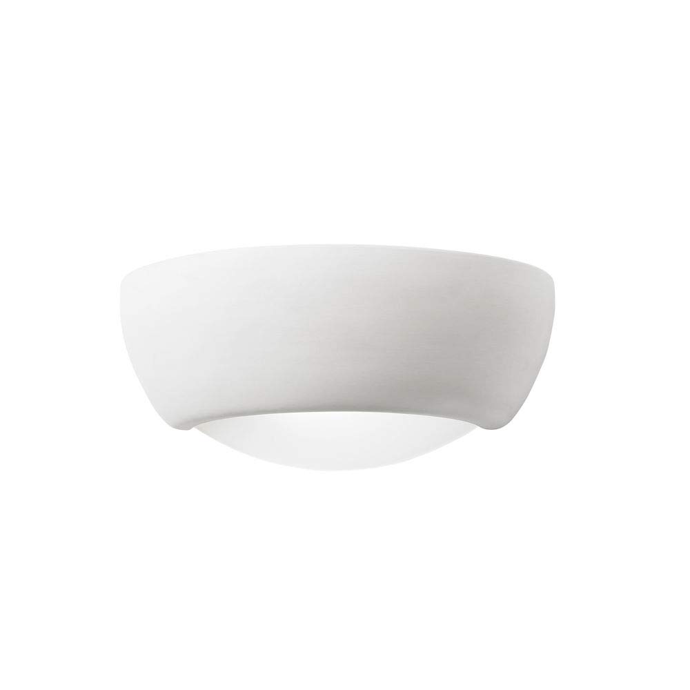 1 Light Wall Wash Light, Unglazed Ceramic Bowl Up and Down Washer Light