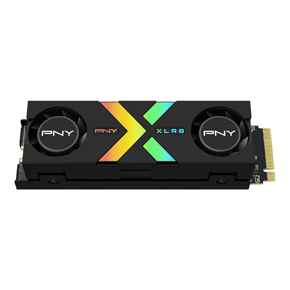 PNY CS3150 XLR8 Gaming Epic-X RGB 2TB PCIe Gen5 x4 NVMe M.2 SSD with RGB Heatsink - Microsoft DirectStorage Compatible – up to 12,000 MB/s Read – M280CS3150XHS-2TB-RB