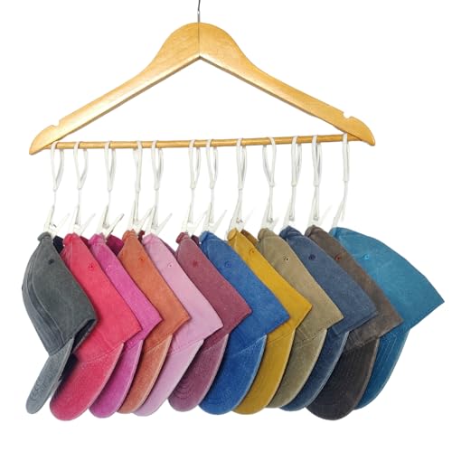 Hat Rack for Baseball Caps Hat Organizer Holder for Hanger & Room Closet Display, 2Pack 12 Hat Storage Clips for Hang Ball Caps Winter Beanie & Accessories (White 24 Pack)