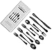 HomeChoice Silverware Stainless Steel Flatware Utensils Cutlery Tableware Steak Knife Fork and Spoon Set, Serve for 8, 40 Pieces, Matte Black