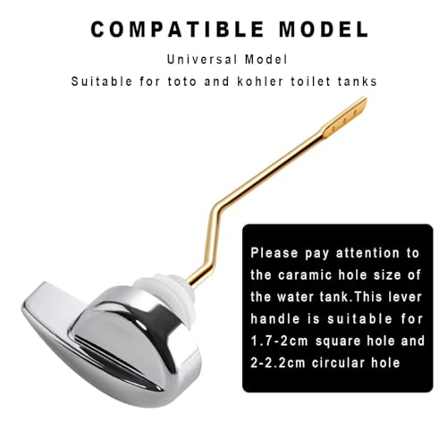 Image of 2Pack Toilet Handle Lever Flush Replacement, Universal Side Mount Toilet Flush Handle Tank Lever with 2 Pieces Stainless Steel Flapper Chains Fits Most Toilets, Chrome Finish, Easy Install