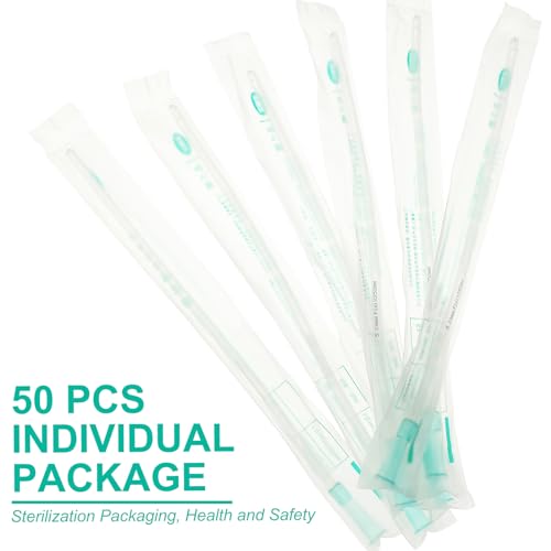 TrelaCo 50 Pcs 10\'\' Long PVC Replacement Tubings Supplies Tubes Kit 12FR Disposable Cleaning Nozzle Clear Replacements Tube Hose with Flexible Rounded End for Smooth Insert - Thumbnail 2