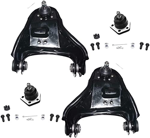 Image of Detroit Axle - 4WD Front Upper Control Arms Ball Joints Tie Rods + Wheel Lug Nuts Replacement for Chevy Blazer S10 Bravada Sonoma Jimmy - 24pc Set