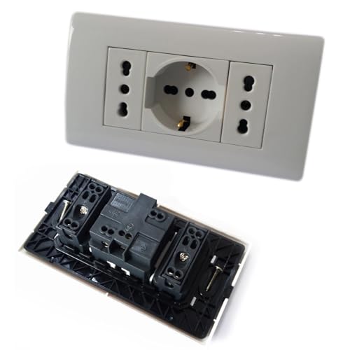 Placca Completa da Incasso 504 con 2 Prese Bipasso +