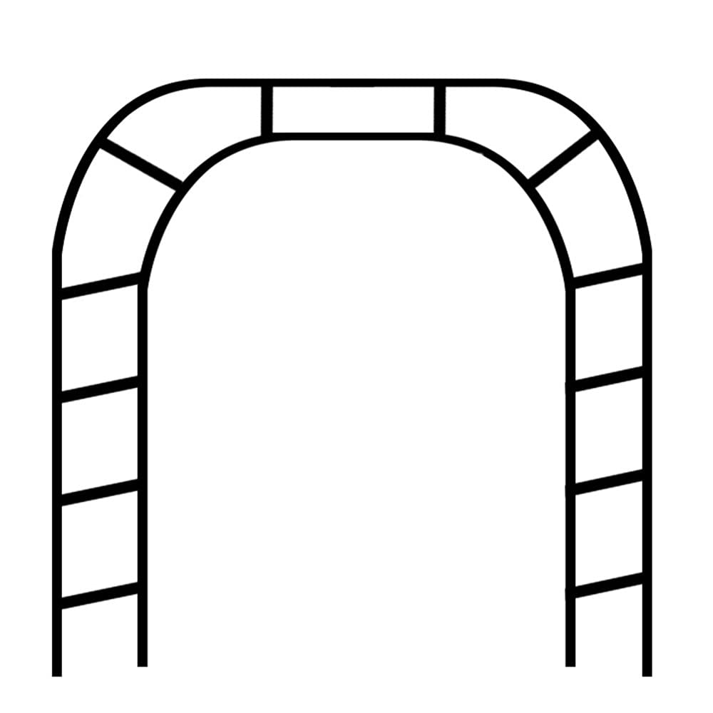 Arche de jardin pour plantes grimpantes - En métal - Pour l'extérieur - Pour pelouse, arrière-cour, mariage - Design croisé - Durable - Noir - 1,5 x 2,4 m