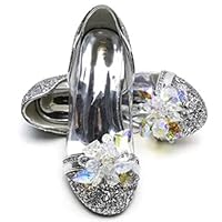 ELSA & ANNA Girls Snow Queen Princess Fancy Dress Up Party Shoes - 3cm Heel - Elsa Dress Up Shoes for Parties & Birthdays, Cosplay - Girls High Heels\u200B\u200B (SIL15)