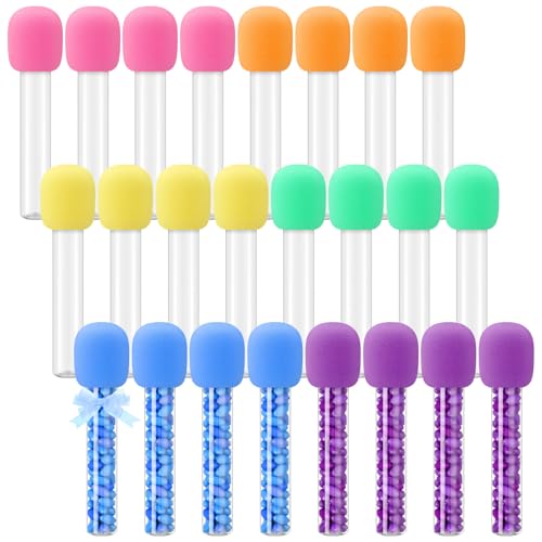 Newtay 24 Pcs Candy Microphone Tubes Kpop Party Favors,Colorful